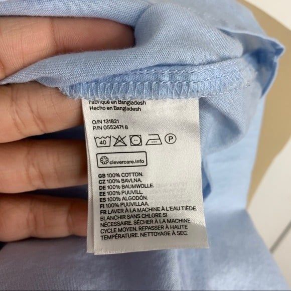 H&M Blue Lightweight Button Down Size 6 cotton - Picture 6 of 11